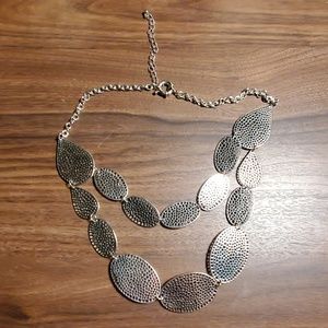 Beautiful silver bib necklace
